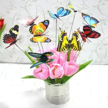 10 шт Имитация бабочки палочка орнамент дома Открытый Сад бонсай Патио Декор(случайный цвет