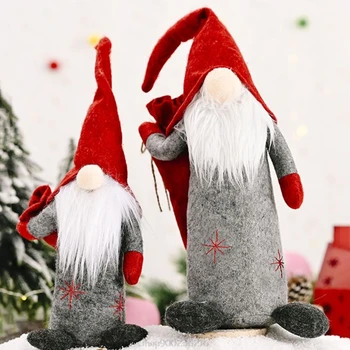 

2pcs/set Christmas Faceless Swedish Tomte Gnome Ornaments Handmade Scandinavian Home Decoration Au28 20 Dropship