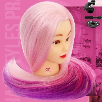 

24" Hair Manikin Training Head Hair Practice Cosmetology Hair Doll Styling Hairdressing Doll Head Mannequin Head with Hair