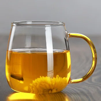 

Borosilicate Heat Resistant Large Glass Cup with Handle Dust-proof Lid Office Tea Cup XHC88