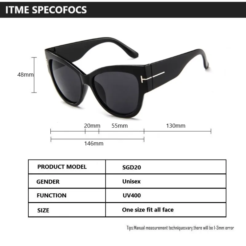 Новые солнцезащитные очки Cateye, женские модные солнцезащитные очки с большой оправой, женские брендовые дизайнерские ретро очки с заклепками, солнцезащитные очки, тени для женщин UV400