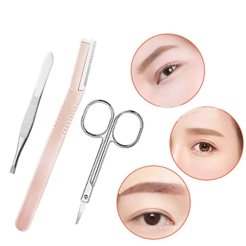 

10Pcs/Set Cosmetic Tool Set Eyebrow Shaving Trimmer Eyebrow Enhancer Drawing Stencils Eye Make Up Tool Kit For Women Make Up