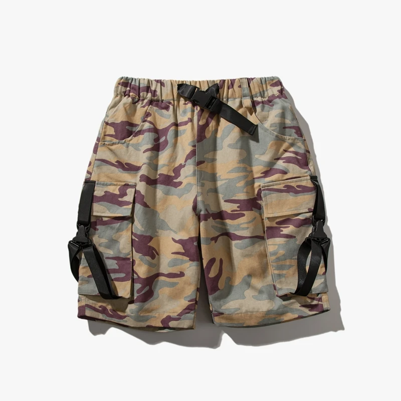 Мужские карго-шорты камуфляжные Тактические Военная одежда эластичная поясная пряжка спортивные шорты