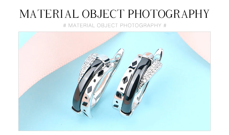 New Ceramic Set Women Jewelry Classy Sparking Crystal Ceramic Stud Earrings Ring Jewelry Set Dress Accessories Wedding for Women RicaFeliz • 2022