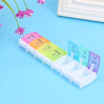 

7 Day Weekly Pill Medicine Storage Box Portable Practical Multi-functional Durable Tablet Rainbow Organizer Case Splitter