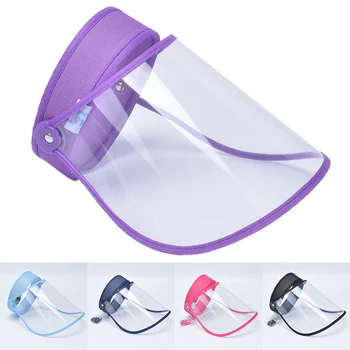 

1PC Transparent Cap High Quality Visor Face Mouth Cover Mask Anti-Saliva Splash Anti-droplet Mask Windproof Sun Visor Riding Hat