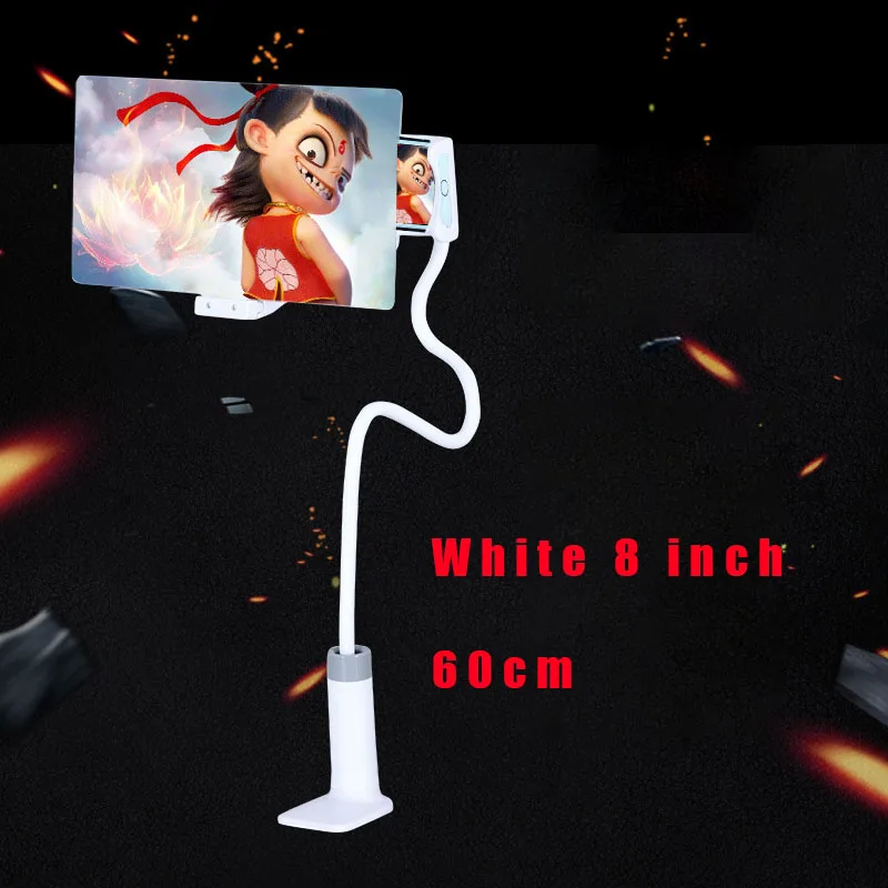 8/12 дюймовый 3D усилитель экрана мобильного телефона увеличительное универсальное 360 Вращающаяся Гибкая длинная рука ленивый держатель телефона настольная подставка - Цвет: white 8 inch