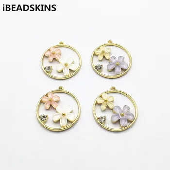 

New arrival! 28x25mm 50pcs Round/Flower Pendants/Charm for Hand Made Earrings DIY parts,Jewelry making Findings & Components