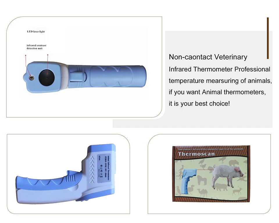 Ветеринарный инфракрасный термометр Uvet, термометр с изображением животных, профессиональное Бесконтактное ветеринарное оборудование для животных