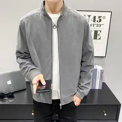 2021 New Fashion Men's Jacket Spring and Autumn Standing Collar Casual Wear Corduroy Jacket Men's Shirt Trend Baseball Suit