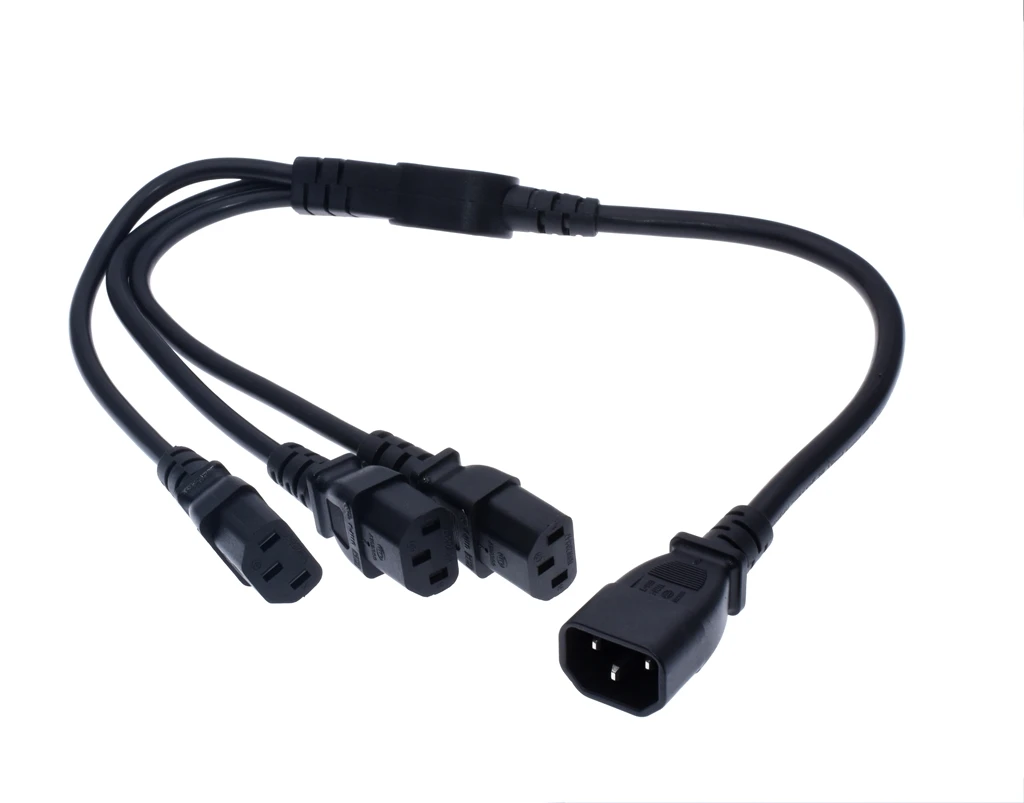 Высокое качество IEC 320 C14 штекер для 3XC13 Женский Y Тип сплиттер шнур питания до 3 x C13