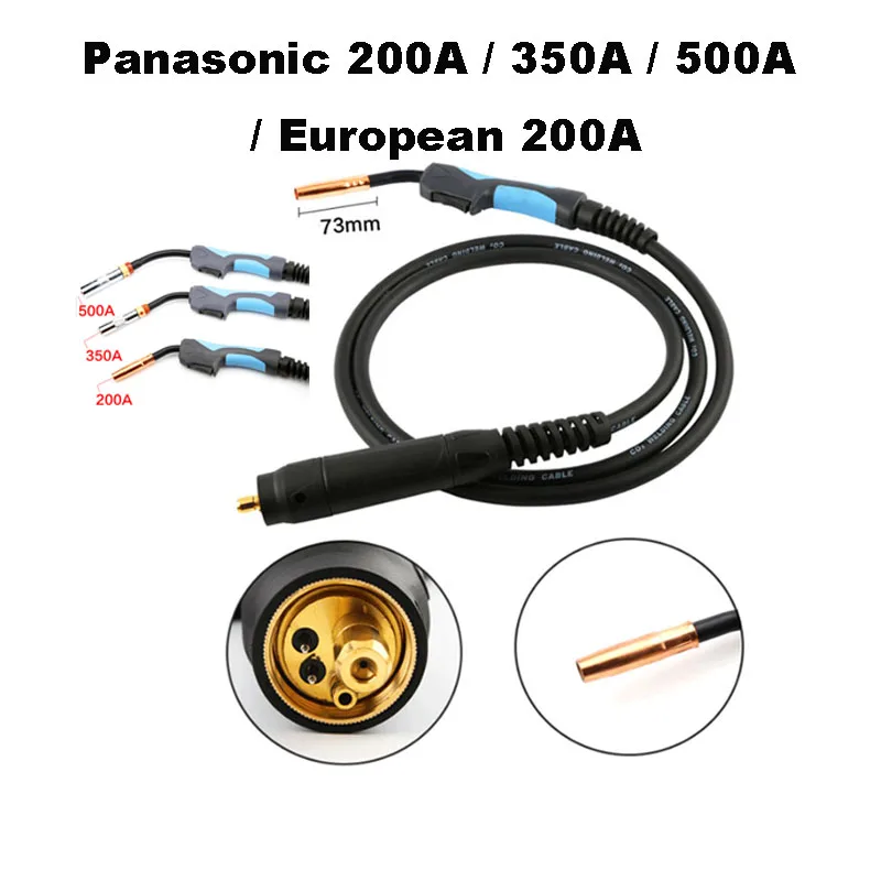 CO2 Welding Torch 3 Meters Carbon Dioxide Gas Shielded Welder Machine Parts For Panasonic 200A / 35