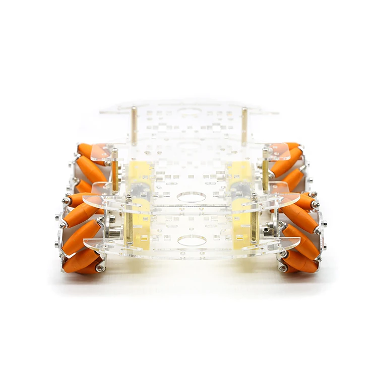 

McNamee Wheel Car Chassis Omnidirectional Wheel Chassis 4WD Acrylic Intelligent Car Double Layer 60MM Wheat Wheel