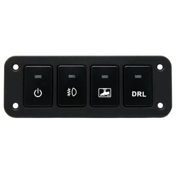 

4 Gang Driving Recorder Rocker LED Light ABS Modification Control Dolity Interior Car Accessories Switch Panel For Camry