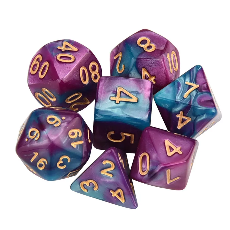 8 7 шт./компл. цифровой игра в кости набор многогранные D4-D20 мульти-сторонее акриловое кости подарок#3o30@ Y - Цвет: 8