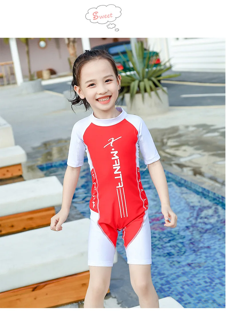 Детский цельный купальный костюм с рисунком единорога детский солнцезащитный купальный костюм Одежда для купания летняя пляжная одежда для серфинга для маленьких девочек
