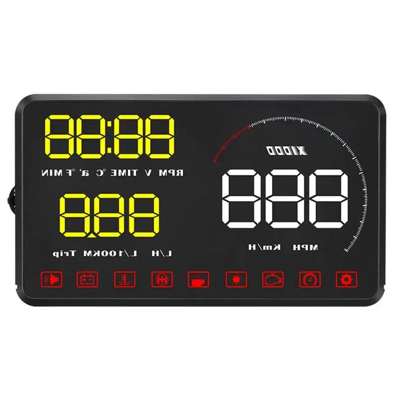A9 автомобильный HUD 5,5 дюймов дисплей OBD2 цветной штекер для экрана и воспроизведение скорости сигнализации Предупреждение скорости предупреждение системный проектор скорость проект