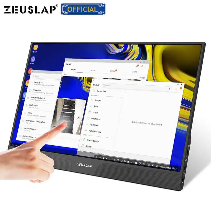 US $230.54 ZEUSLAP 156inch Touch Portable Monitor Usb Type c Hdmi Portable Panel Computer Laptop Phone Monitor for PS4 Switch Xbox One