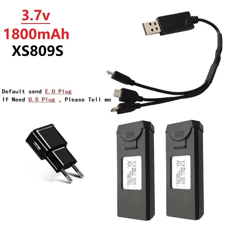3,85 V 1800mAh Lipo Bettery зарядное устройство набор для VISUO XS809s XS816 RC Квадрокоптер Дрон батарея запасные части Аксессуары 3,7 v - Цвет: Black