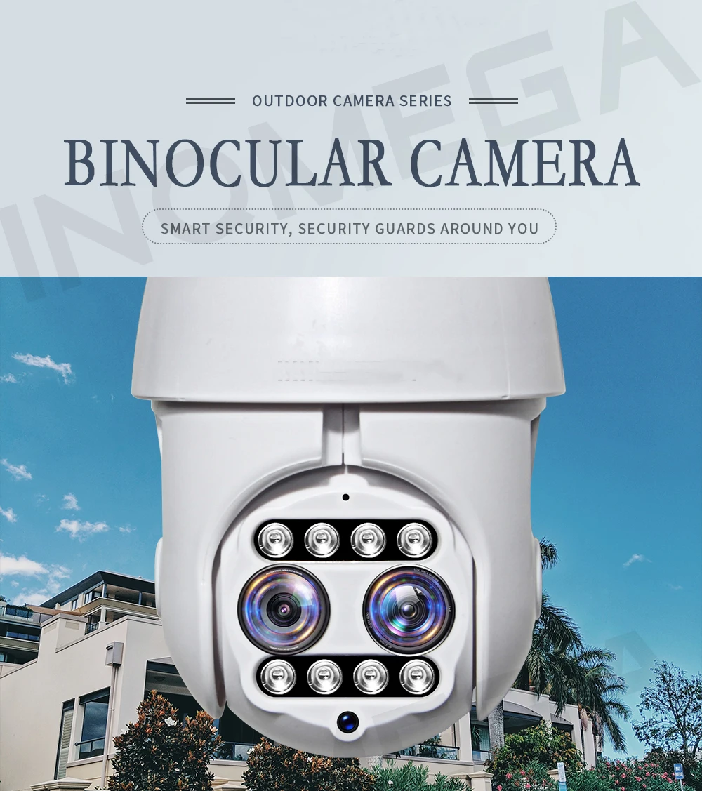 

1080P PTZ IP Camera Dual-Lens Wifi Outdoor Speed Dome Wireless Wifi Security Camera Pan Tilt 4X Digital Zoom Onvif IR Camera