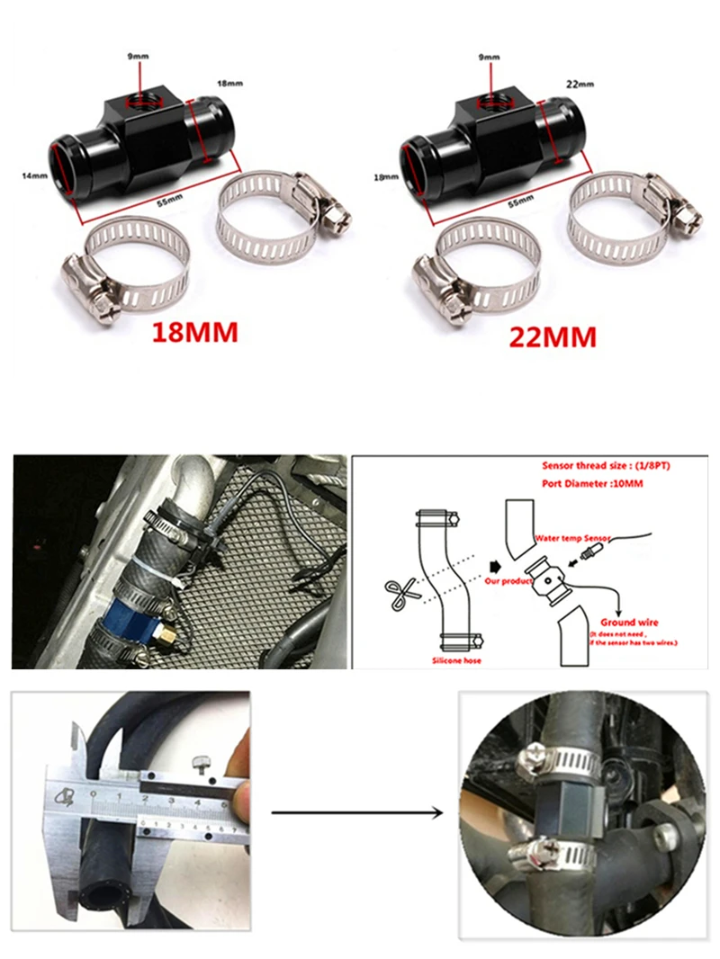 Мотоцикл KOSO температура воды мини метр для XMAX250 300 NMAX CB 400 CB500X датчик температуры воды адаптер скутер и гонки