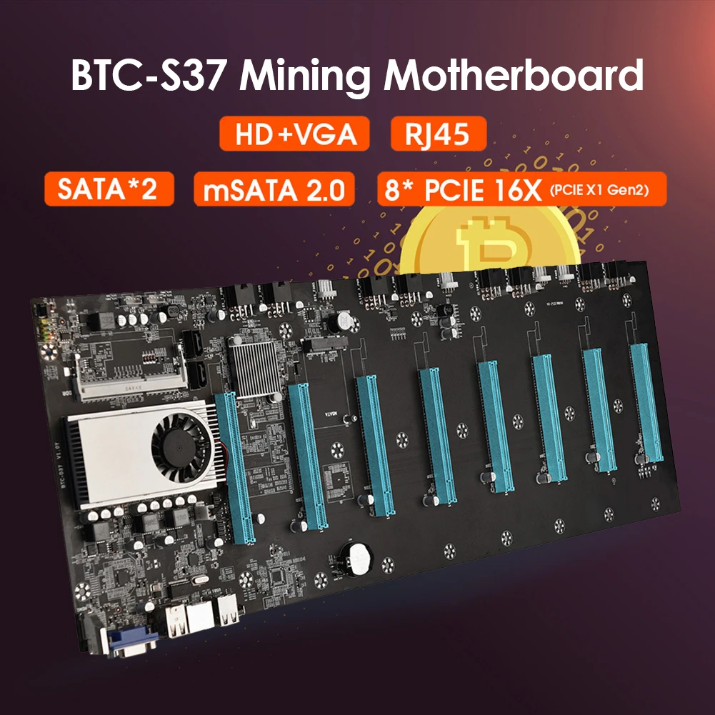 BTC S37プロ鉱業マザーボード8 pcie 16Xグラフカードsodimm DDR3 SATA3