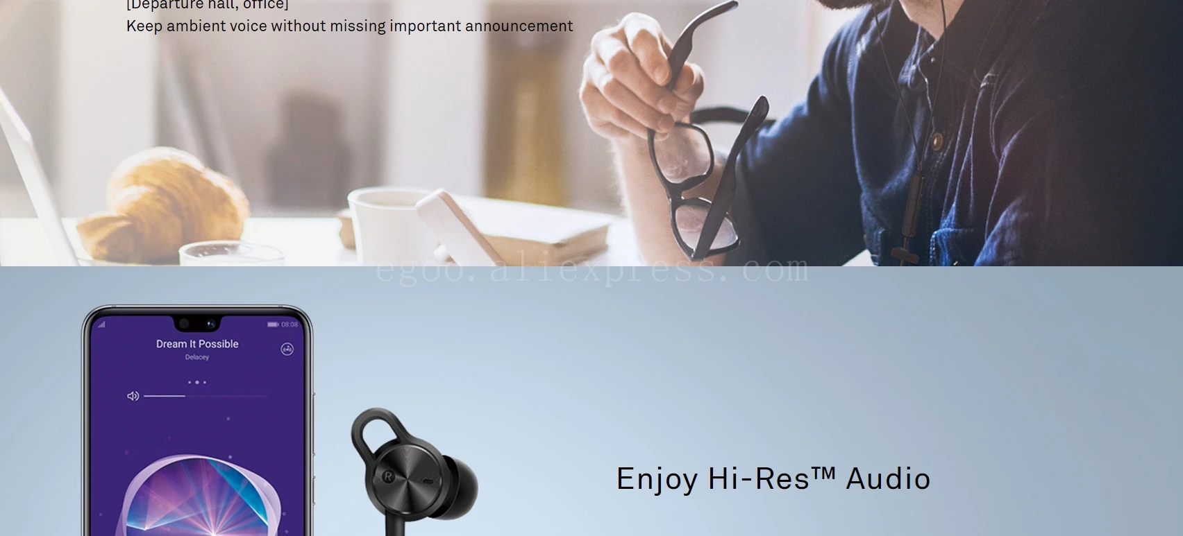 HUAWEI Active Noise Canceling Earphones 3 description image 6
