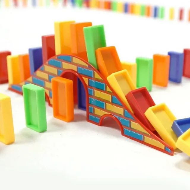 120pcs Domino Blocks Dominoes Board Game Plastic Model Building Tool Toys For Children Girl Boy Kids Educational Christmas Gift 4