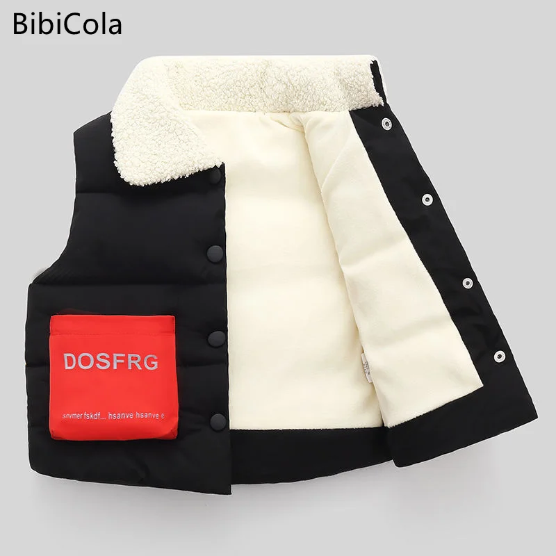 

Autumn Warm Down Vest Baby Waistcoat Kids Outerwear Plus Velvet Children Clothing Thicken Boys Girls Wnter Jackets Vest
