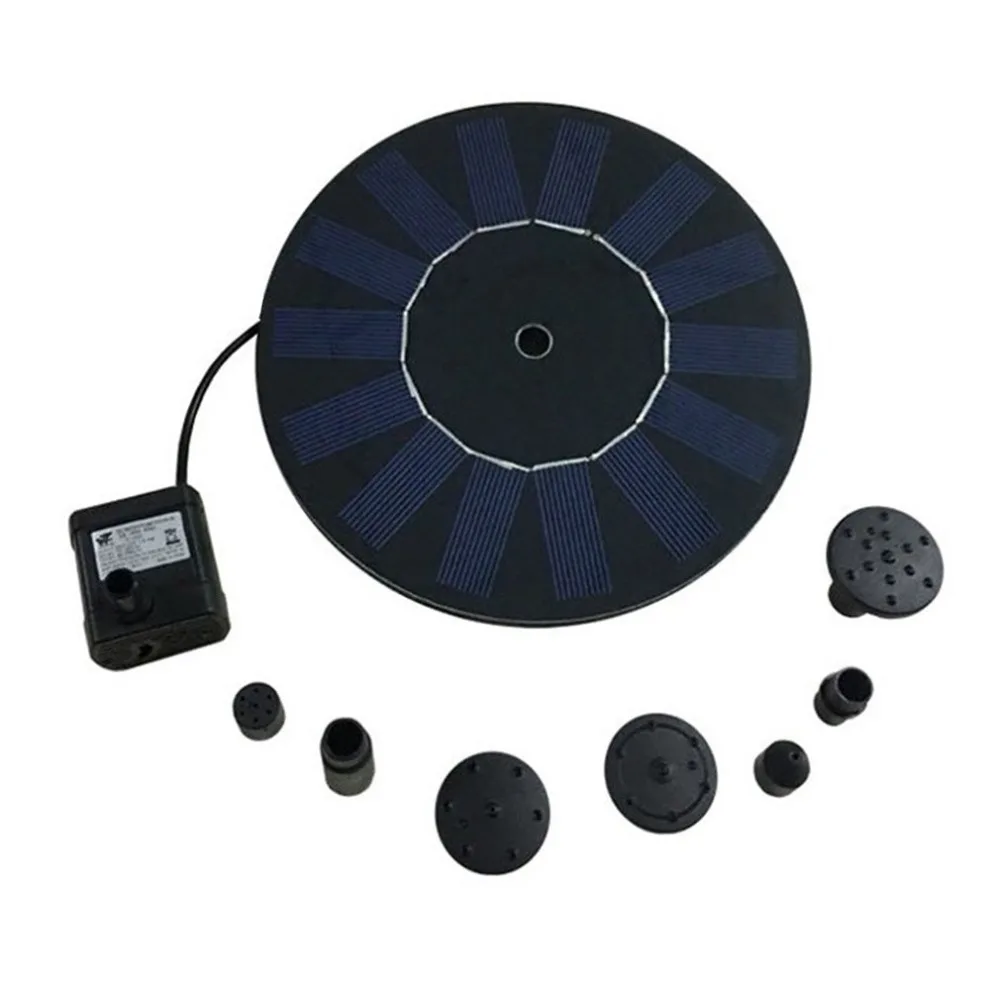 Practical Solar Power Water Fountain Pump Kit for Pool Garden Pond Watering Submersible Round Fountain Pump