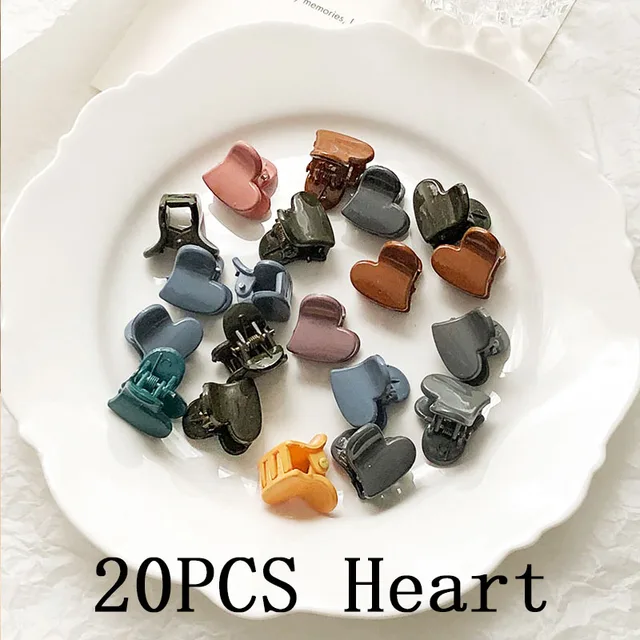 30/50PCS/Set Girls Cute Colorful Flower Star Mickey Small Hair Claws Kids Sweet Hairpins Hair Clips Fashion Hair Accessories 20pcs heart