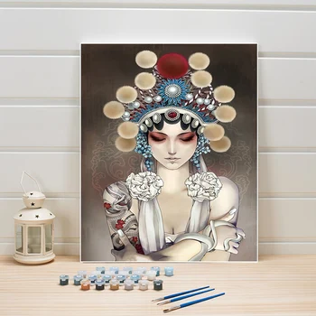 

DIY Paint Painting By Numbers Woman Figure On Canvas Acrylic Coloring Art Pictures For Living Room Wall Adults Drawing One Piece
