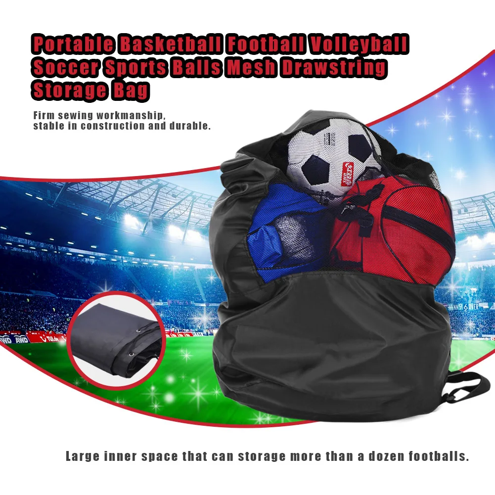 Для спортивных игр на открытом воздухе баскетбола сумки на плечо Высокая емкость сетка шнурок Футбол тренировочные сумки футбольный мяч держатель для хранения сумка