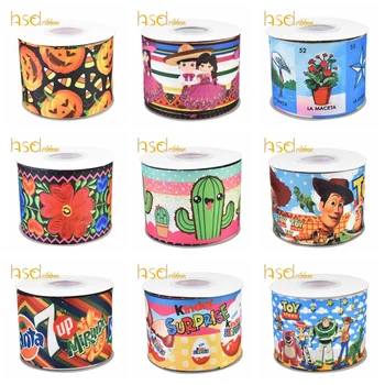 

HSDCraft Free shipping Ribbons Hair Accessories ribbon 10 Yards HT Printed Grosgrain ribbon