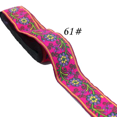 NO.61 5 ярдов/шт ширина 3,3 см кружевная ткань корсажная лента ремень Национальная вышивка тесьма DIY ручной работы украшения дома аксессуары - Цвет: NO.61