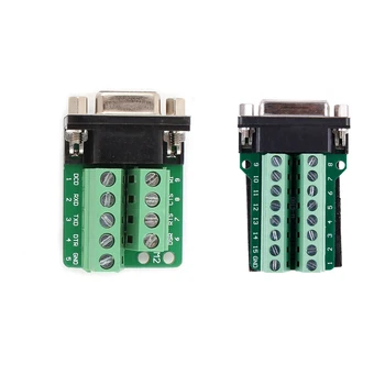 

2 Pcs Adapter: 1 Pcs DB15 D-SUB VGA 15Pin Female Adapter Jack Terminal Breakout PCB Board & 1 Pcs RS232 D-SUB DB9 Female Adapter