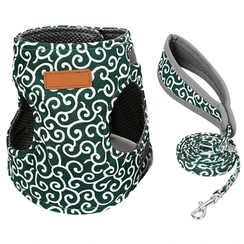 

Soft Pet Dog Kitten Breathable Mesh Escape Proof Rabbits Adjustable Vest Cat Harness Japanese Style With Leash Outdoor Walking
