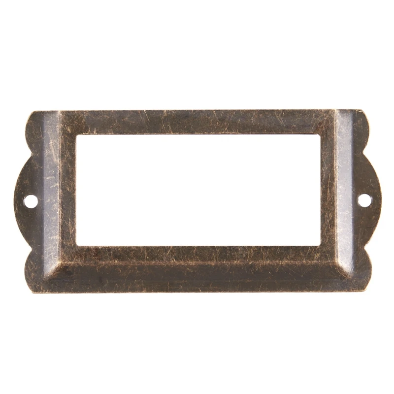 Office File Drawer Tag Label Holder 85mm x 42mm 4 Pcs Bronze Tone