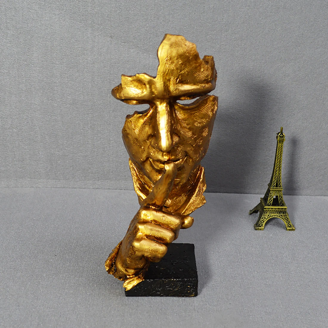 Fashion Sculpture Keep Quiet Silence Statues Resin Crafts Home Living Room Library Decor Art Modern Decorations Accessories