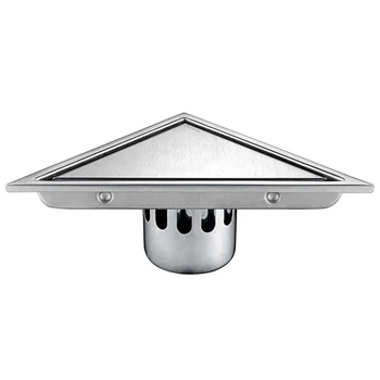 

Hot Sale Stainless Steel Type Triangle Floor Drain Bathroom Tile Invisible Shower Drain Hair Catcher Clean Strainer