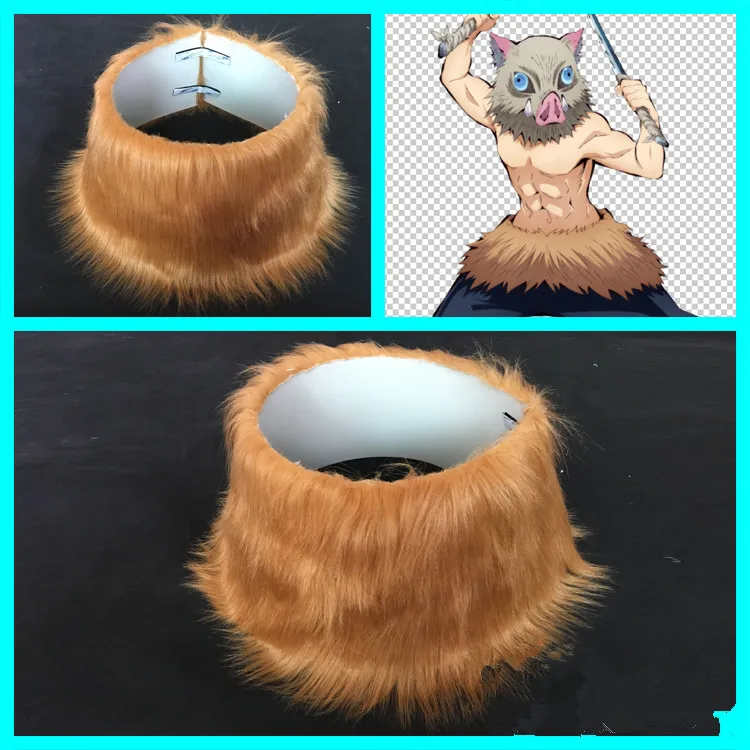 Аниме «Demon Slayer Kimetsu No Yaiba Hashibira Inosuke Pig Mask»; Маска для косплея; реквизит для костюмированной вечеринки на талию из ворсинок; реквизит для косплея для карнавала; Необычные Вечерние