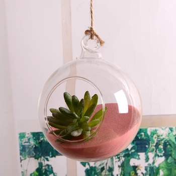 

Free Shipping Diameter=20cm Big Size Round Bottom Glass Globe One Open Hanging Glass Terrarium Vase Wedding Decorative Props