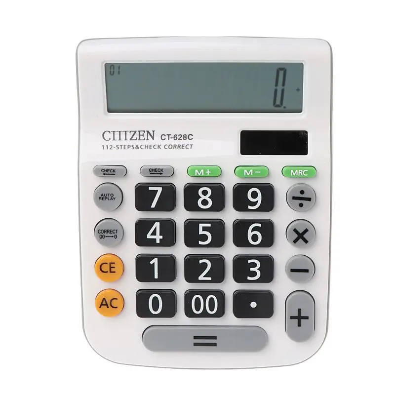 12 Digit Solar Battery Dual Power Large Display Office Desktop Calculator CT 628 AXYF 2