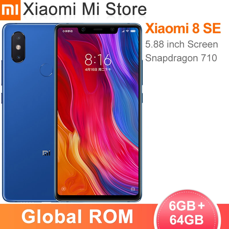 Global Rom Xiaomi Mi 8 Se 6gb Ram 64gb Rom Smartphone Snapdragon 710 5 88 Amoled Screen 12mp 5mp Ai Dual Rear Camera Cellphones Aliexpress
