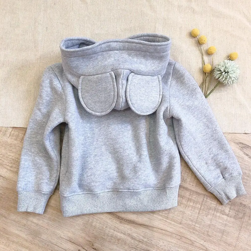 Mother kids clothes solid black gray collar hooded sweatshirts