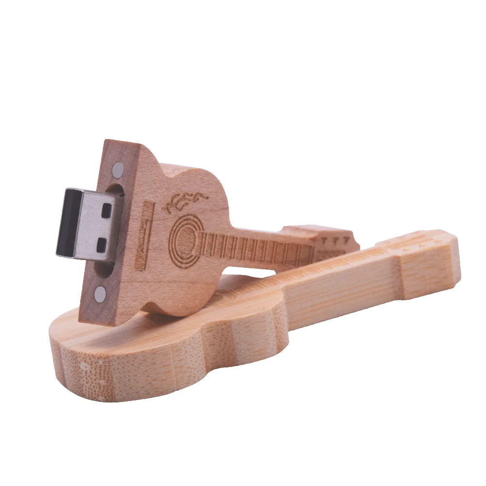 Usb флеш накопитель деревянный в форме гитары 4 64 Гб|USB флэш-накопители| |