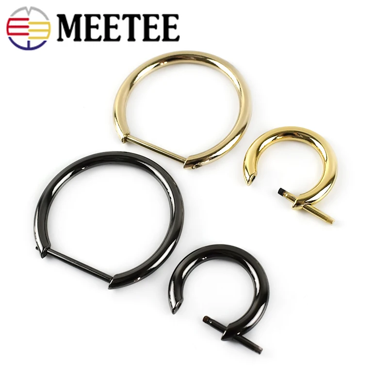 Металлические D-образные кольца Meetee 5 шт. 20/30 мм съемные винты в сумке цепочка