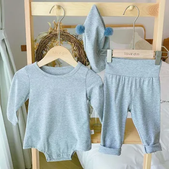 

Halilo Baby Boy Clothes Set Cotton Long Sleeve Bodysuit + Pants 2pcs Infant Fall Clothes Newborn Baby Girl Outfits Candy Color