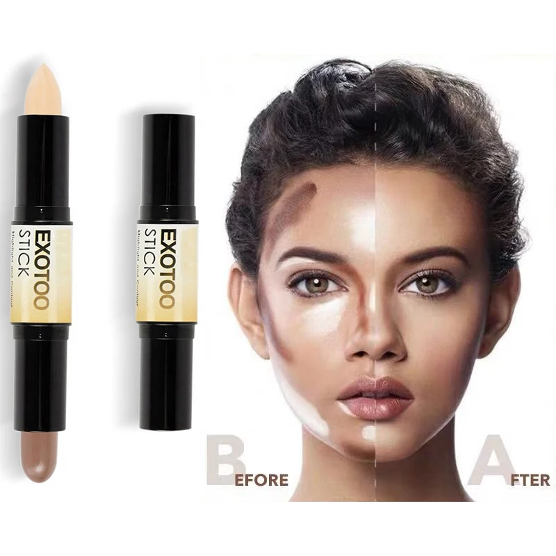 

New Brand Makeup Creamy Double-ended 2 in1 Contour Stick Contouring Highlighter Bronzer Create 3D Face Makeup Concealer Pencil