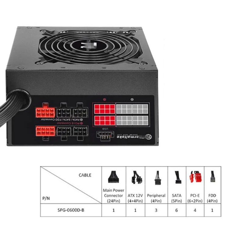 Бп для Thermaltake(Tt) Smart DPS G 600 вт ATX 12 в 80 плюс бронзовый половина модуль игра источник питания 600 вт блок питания SPG-0600D-B